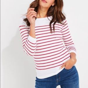 Vineyard Vines Striped Boatneck Simple Tee - Red - Size S - NWT